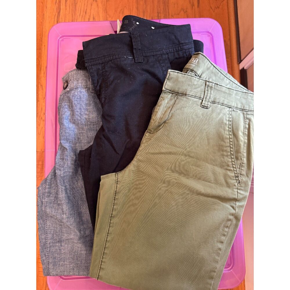 Lot of 3 Womens Pants Size 4 Chino Crop Linen Mix Sonoma The Limited a.n.a